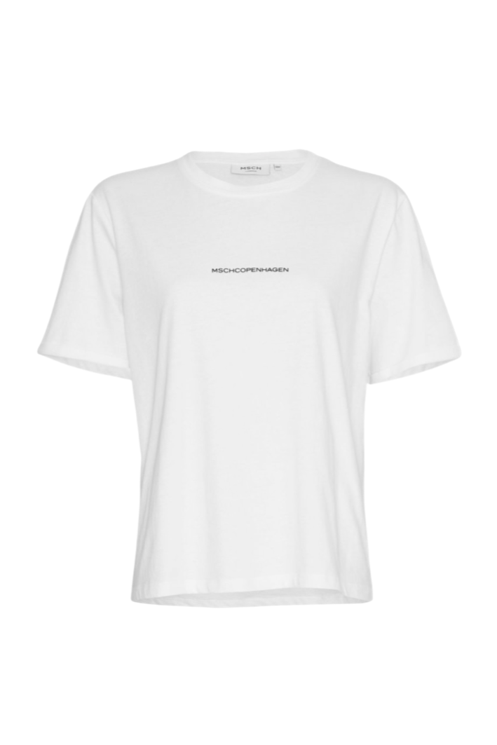 MSCH Terina Organic Small Logo Tee - White/Black – Nomad + Home NZ