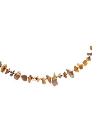 Amuleto Tigers Eye Choker - Gold-filled