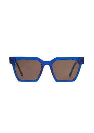 Useage - Large Royal, by Age Eyewear Description:  Misspelling of usage. Useage or Use Age  Deep rich blue, emits everything that is royal. Brown Monochrome Lens  The larger version of Useage.  This rectangular frame is for people who like the finer things in life. But Larger. Suitable for both men and women with its modern yet edgy lines this large rectangular shape is very balanced and suits many different face shapes big or small 