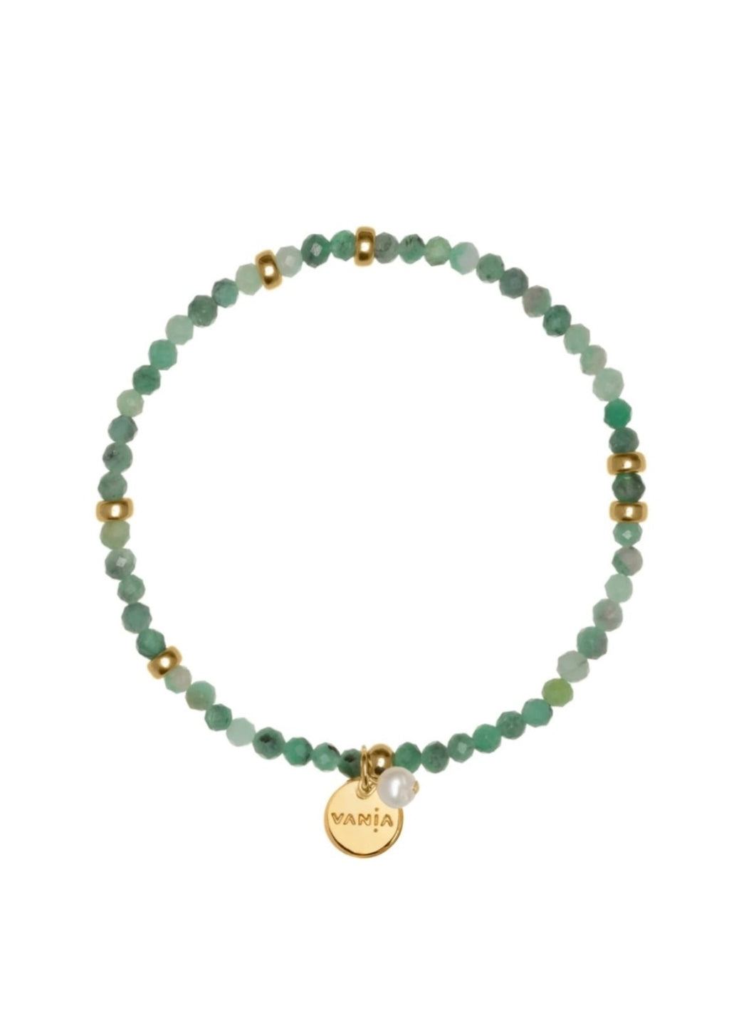 Magic Trip - Gleaming Emerald Bracelet, by Vania Crafted to enchant, each emerald bead is a whisper of nature's beauty. The delicate addition of the freshwater pearl charm adds a touch of sophistication.  Handcrafted with meticulous care in New Zealand.