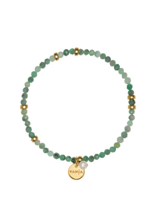 Magic Trip - Gleaming Emerald Bracelet, by Vania Crafted to enchant, each emerald bead is a whisper of nature's beauty. The delicate addition of the freshwater pearl charm adds a touch of sophistication.  Handcrafted with meticulous care in New Zealand.