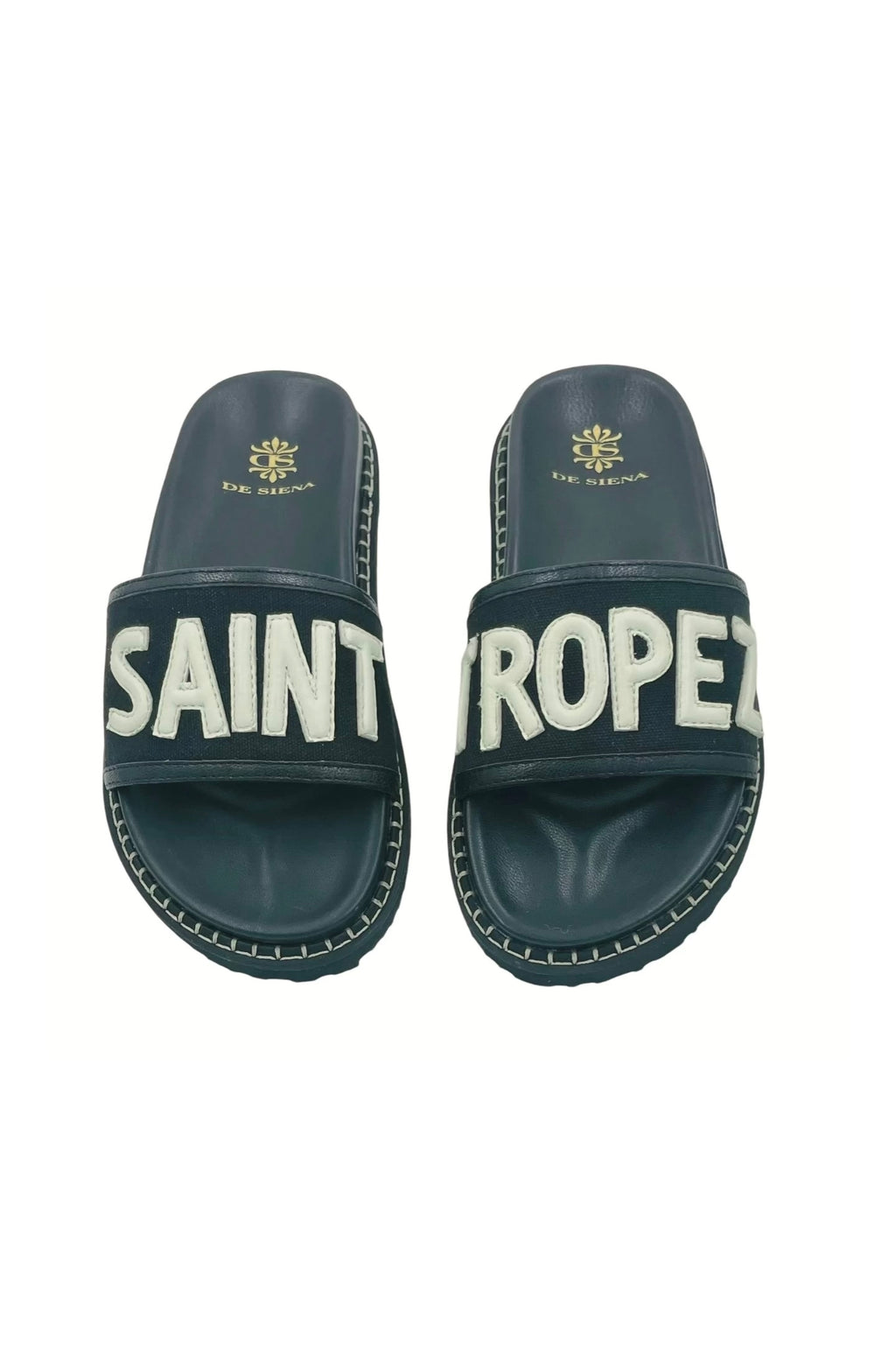 Saint Tropez Canvas/Leather Resort Fussbett - Black