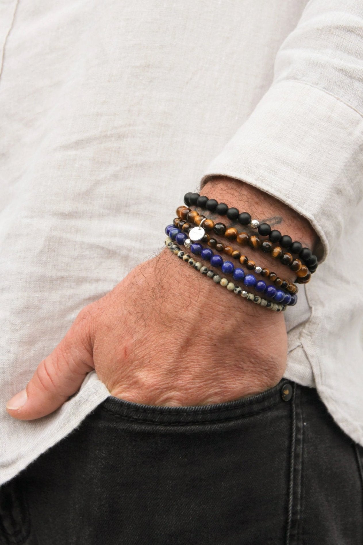 Mens Amuleto Lapis Lazuli Bracelet