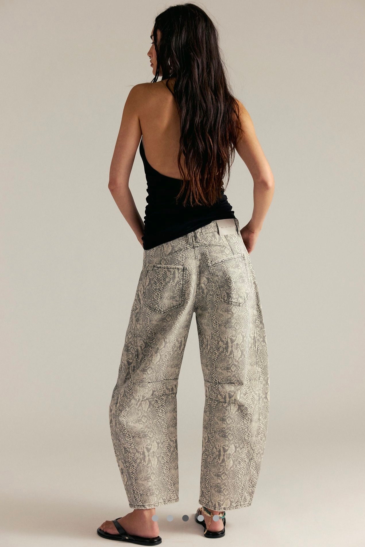 We The Free Good Luck Printed Barrel Jean - Snake Combo