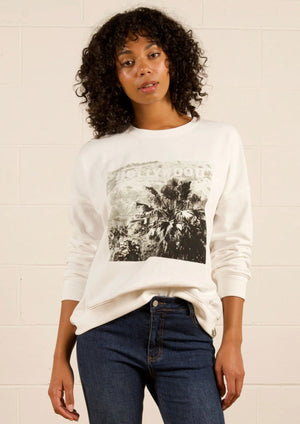 Amara Slouch Sweat - Hollywood Vintage White, by The Others A favourite, our slouch sweats are super trendy and easy to wear.   Details:  Our core Slouch Sweat shape Crew neck Rib detail at neck, cuff and hem opening Fabric: 100% Cotton