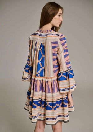 Devotion Kipoi Short Dress - Multi Blue