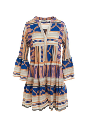 Devotion Kipoi Short Dress - Multi Blue