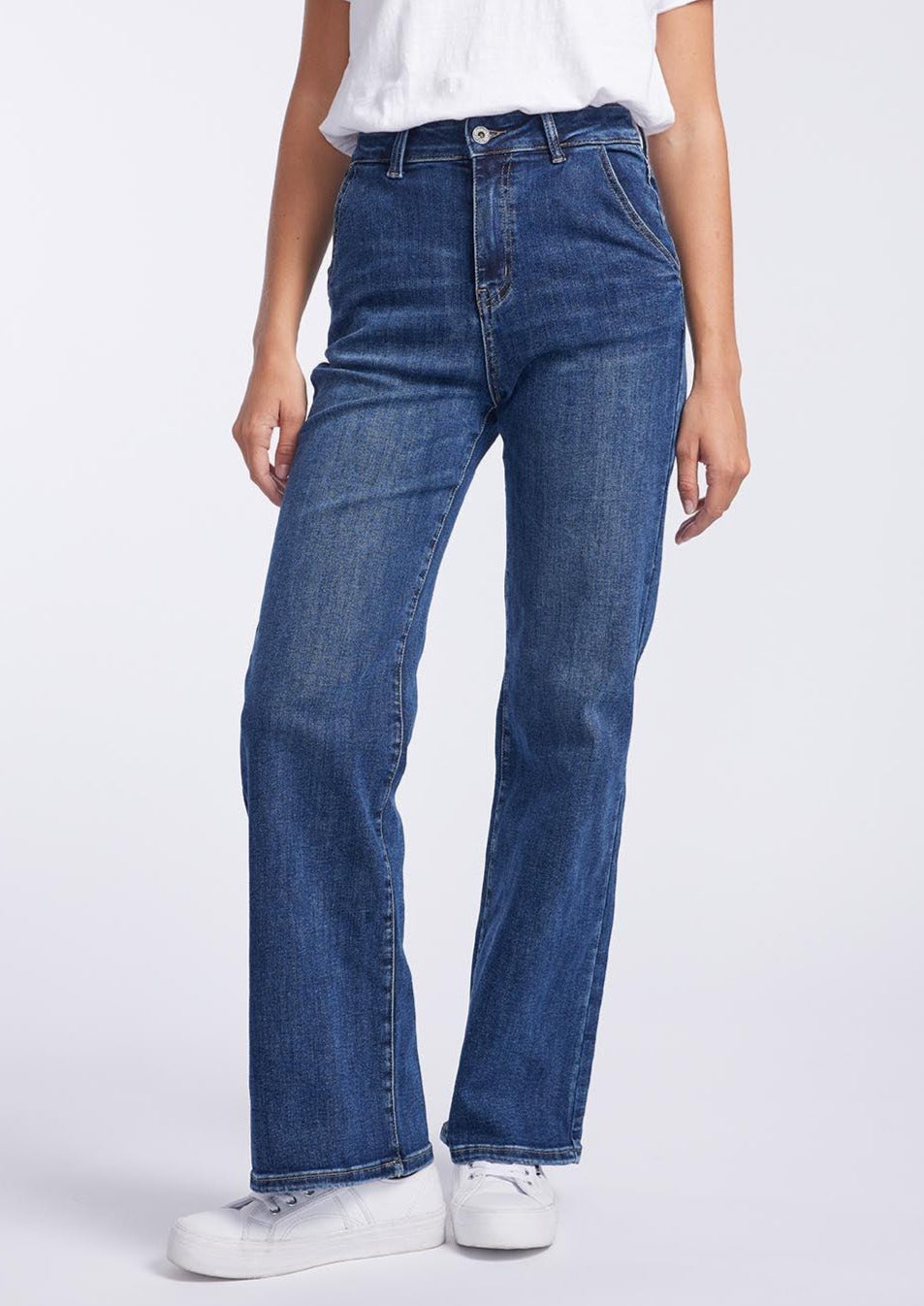 <h3 style="font-weight: 400;"><strong>Shirley Jean - Denim, by Italian Star</strong></h3> <p>Effortlessly cool, the Shirley Jean from<span> Italian Star</span><span>&nbsp;</span>will elevate all your off-duty looks. Crafted from premium cotton blend denim, these stylish slim fit through the hips with a relaxed wide leg, angled side pockets and a versatile mid-blue wash. Pair with a t-shirt, blazer and sneakers for a polished everyday look