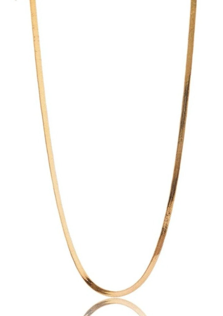 <h3>Sidewalk Chain Necklace - Gold</h3> <p>Sweat Resistant. Waterproof. Anti-Tanish. No Fade. Hyperallergenic.</p> <p>Herringbone chains are here to stay. And this beauty is a must-have!</p>