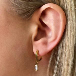 Luxe Drop Huggie Earrings - Gold