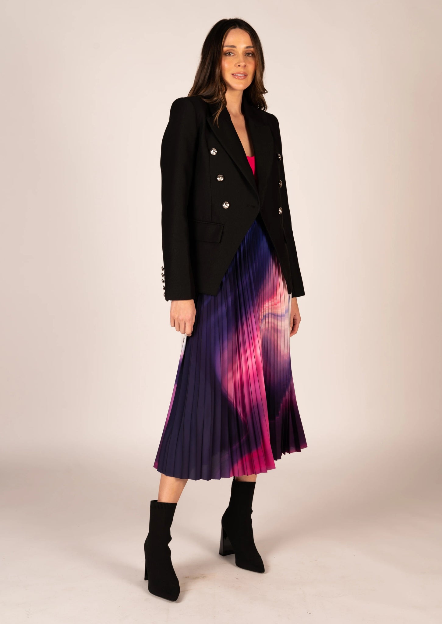 Lilian Pleat Skirt - Prism