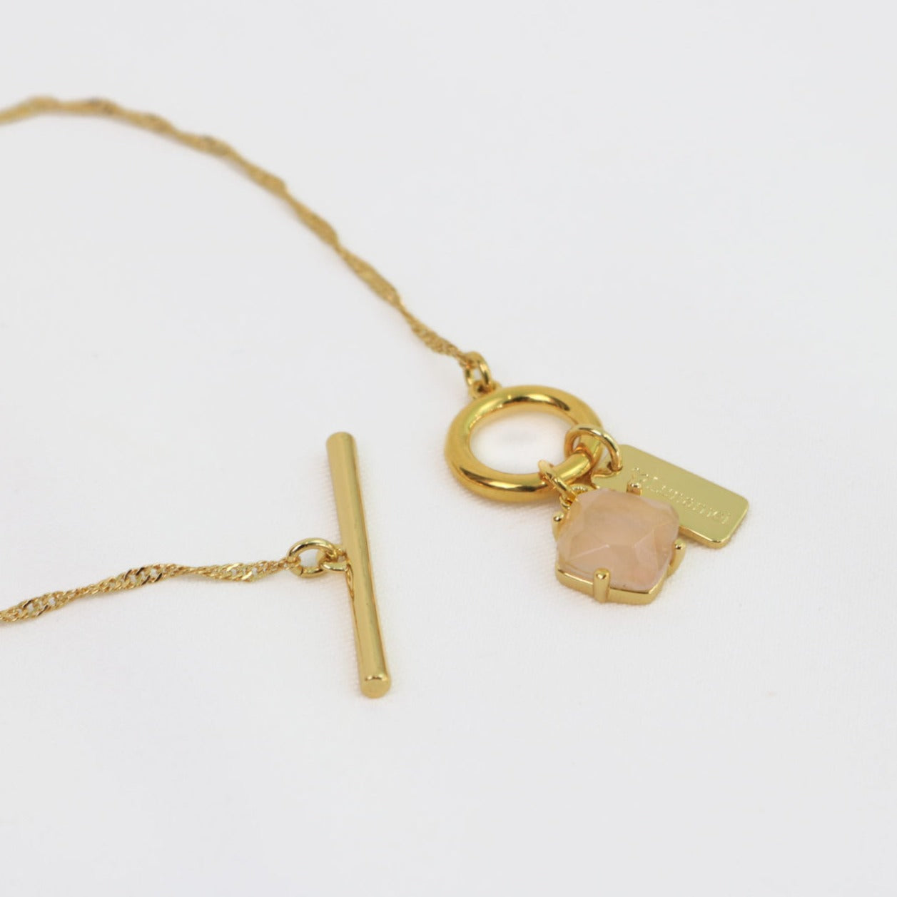 Pure Necklace - Gold with Rose Quartz