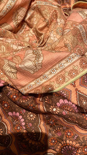 XL Towel/Picnic Blanket - Pink Peony/70's Folk Sienna