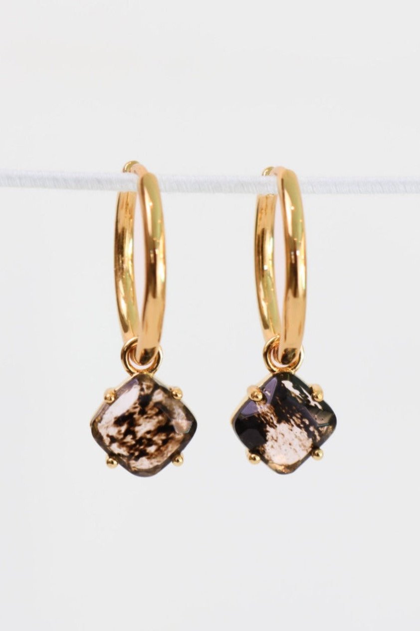 Aura Earrings in Gold  Aura Collection - Circle of Light  Our aura is the energy that flows around each and every one of us. Luminate with Herkimer Quartz to release negative thoughts &amp; bring a sense of calm. You are radiant &amp; filled with love &amp; light.