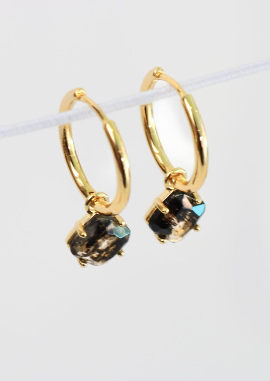 Aura Earrings - Gold with Herkimer