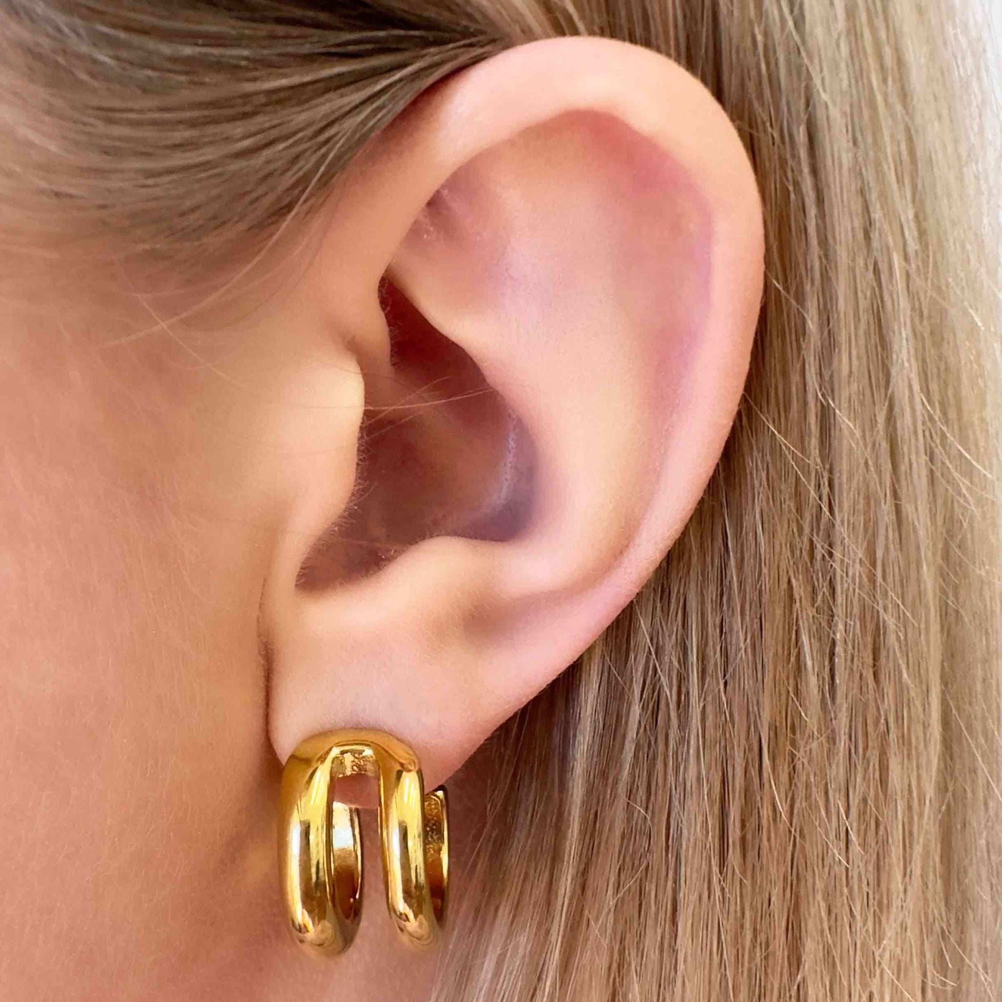 City Street Hoop Earrings - Gold