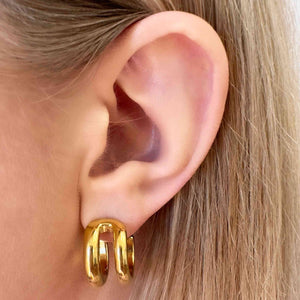 City Street Hoop Earrings - Gold