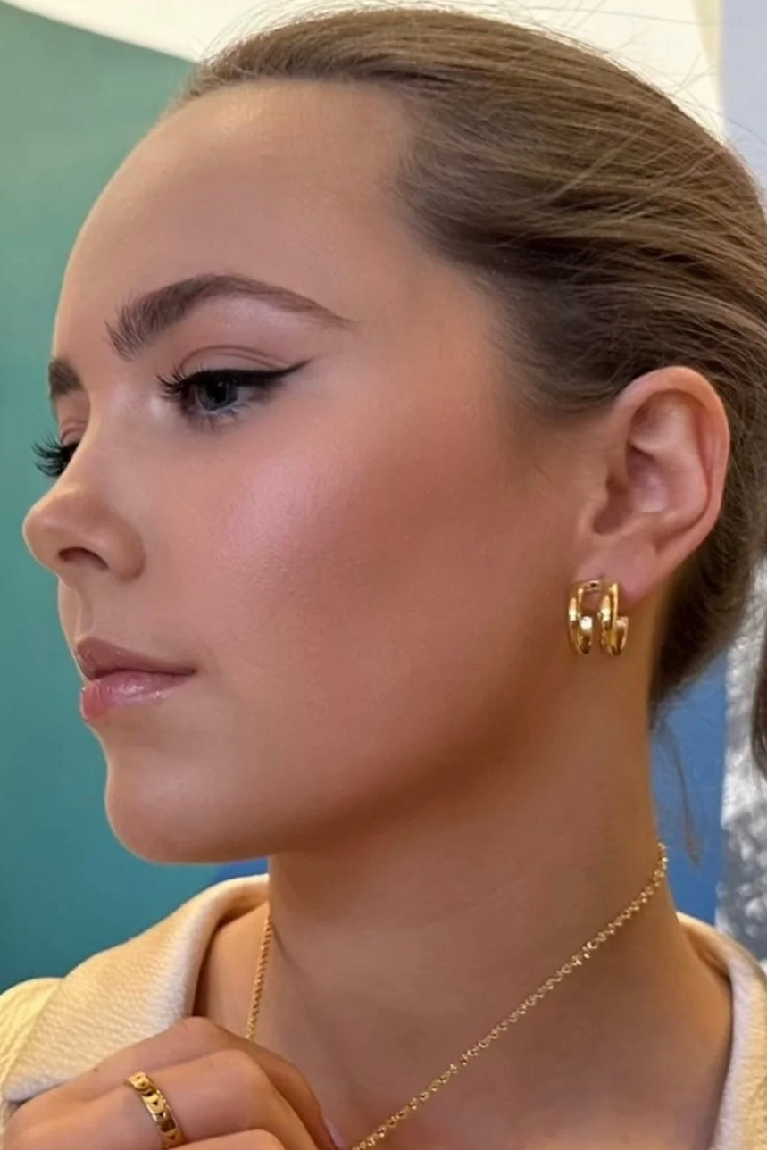 City Street Hoop Earrings - Gold