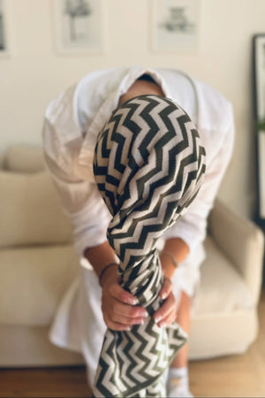 Hair & Travel Towel - Hummus Chevron
