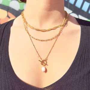 Tarnish-Free Laneway Chain Necklace - Gold