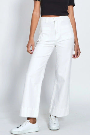 Milan Jean - White, by Monaco Jeans  You can't go wrong with a&nbsp;Milan Stretch Wide-leg Jeans designed by Monaco Jeans. The Milan Wide-Leg Jeans presents a neat and stylish version with trendy design. The large front patche pocket design adds modern details, the roll-up style adds a more casual mood! 