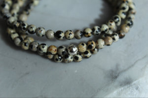 Amuleto Dalmation Jasper Wrap Bracelet - Small Bead, Gold-Filled