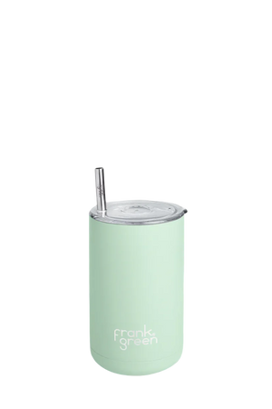 Iced Coffee Cup with Straw (425ml) - Mint Gelato, by Frank Green

Say hello to the coolest cup in town! The double-wall vacuum insulation prevents condensation and keeps ice whole for up to 12 hours. Plus, it even moonlights as a cocktail glass! Comes with 1 x splash-proof lid, 1 x reusable straw and a silicone ring that turns this cup into a can cooler.&nbsp;