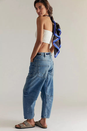 We The Free Moxie Pull On Barrel Jean - Timeless Blue