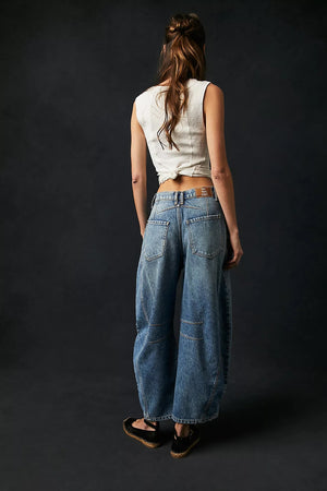 We The Free Good Luck Mid Rise Barrel Jean - Ultra Light Beam
