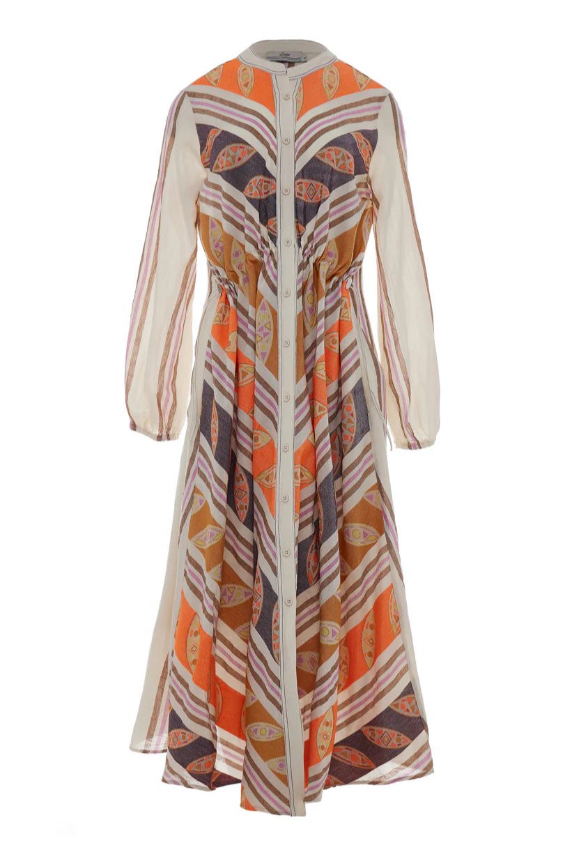 Devotion Tiffany Long Dress - Orange/Lilac