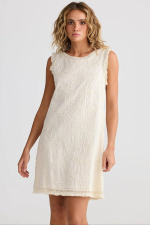 Chantilly Dress - Natural Embroidery