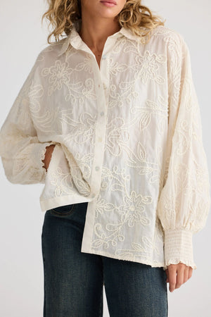 Chantilly Shirt - Natural Embroidery