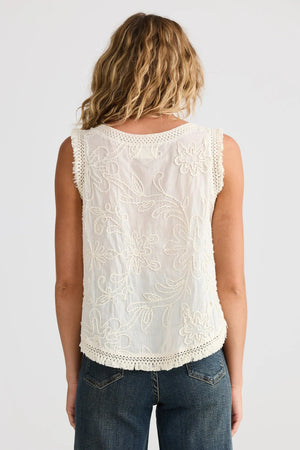 Chantilly Top - Natural Embroidery