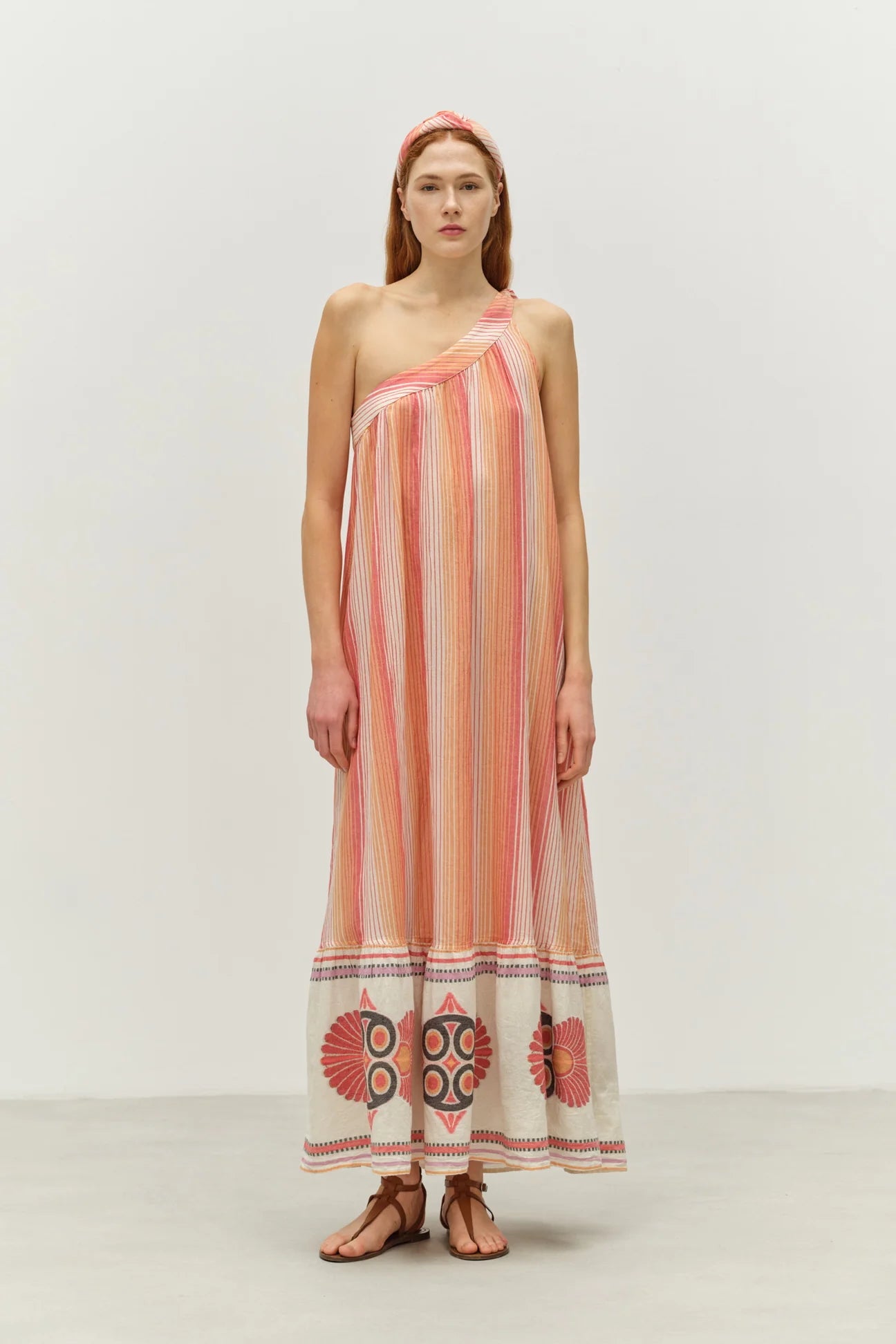 Delphi Dress - Str Red/Orange