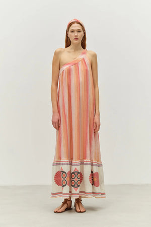 Delphi Dress - Str Red/Orange