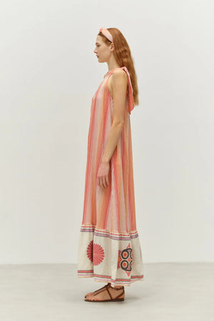 Delphi Dress - Str Red/Orange