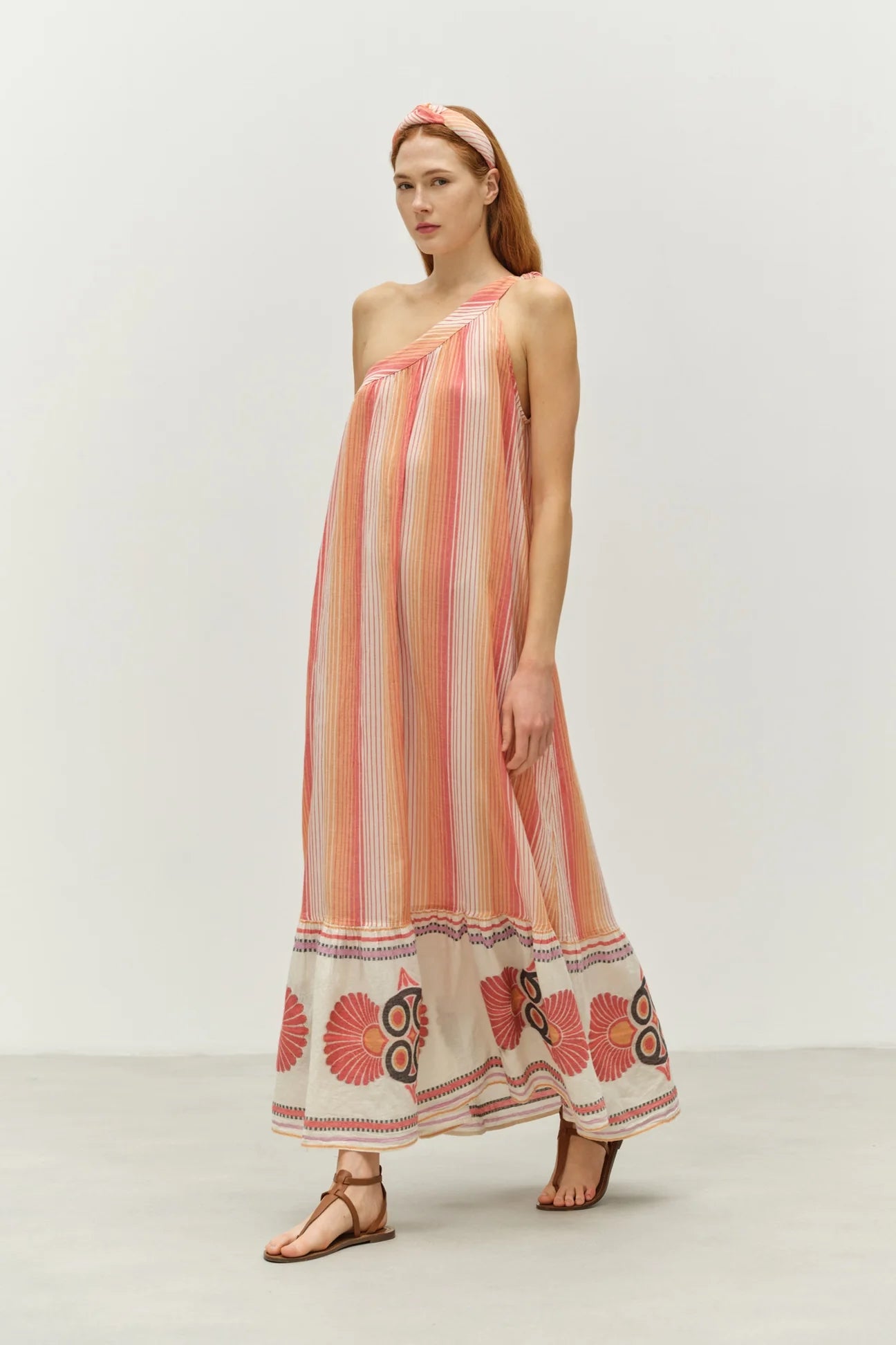 Delphi Dress - Str Red/Orange