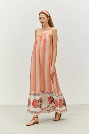 Delphi Dress - Str Red/Orange
