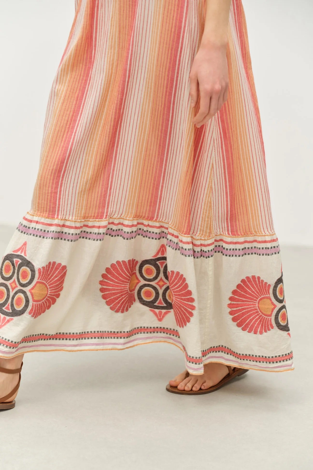 Delphi Dress - Str Red/Orange