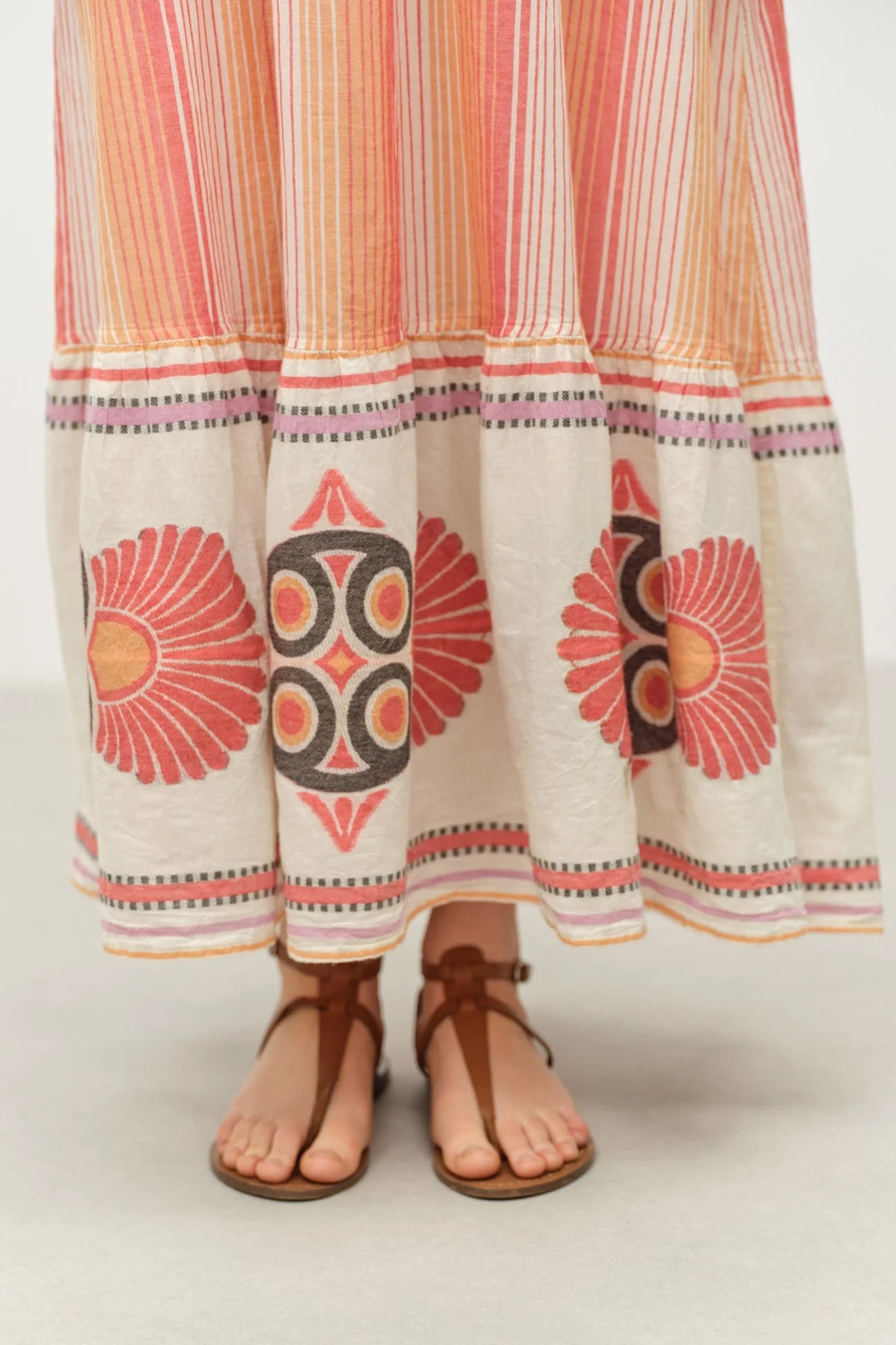 Delphi Dress - Str Red/Orange