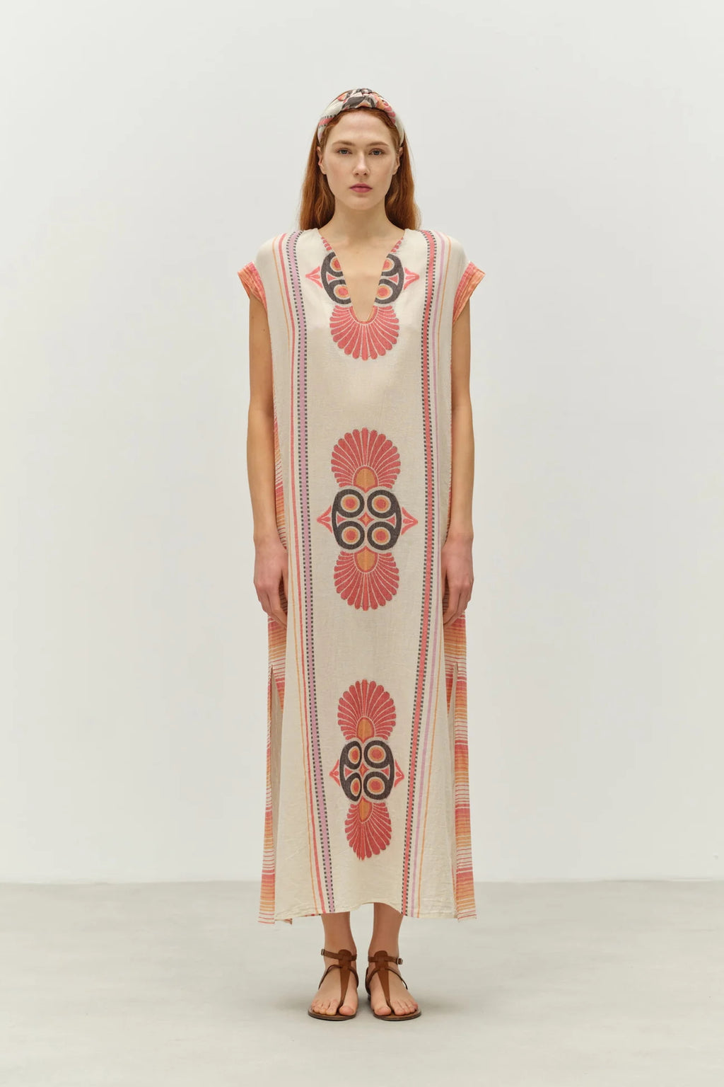 Stella Long Dress - Red/Orange