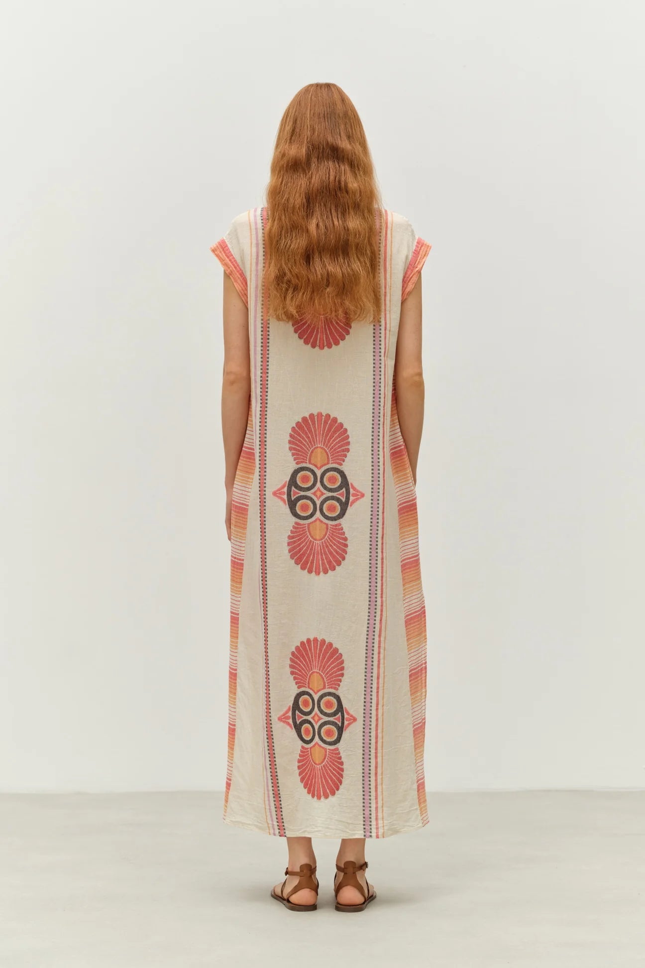 Stella Long Dress - Red/Orange