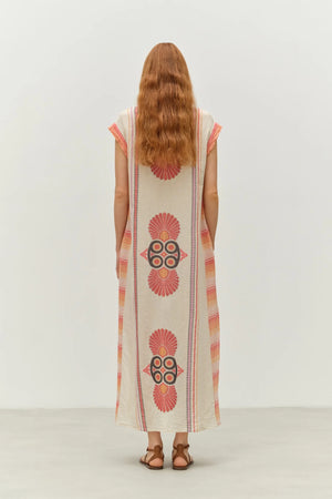 Stella Long Dress - Red/Orange