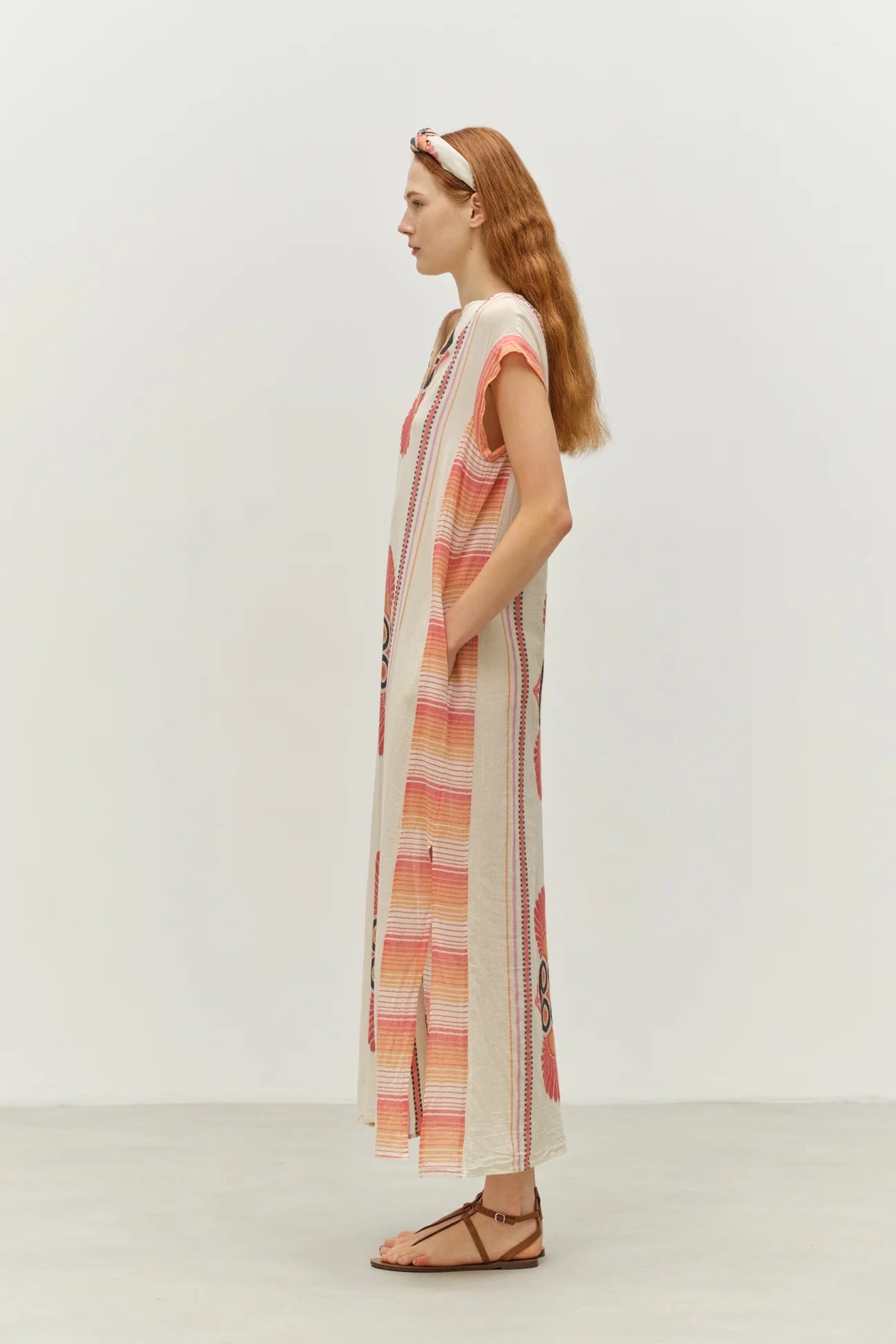 Stella Long Dress - Red/Orange