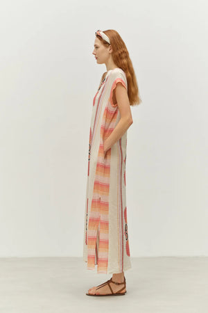Stella Long Dress - Red/Orange