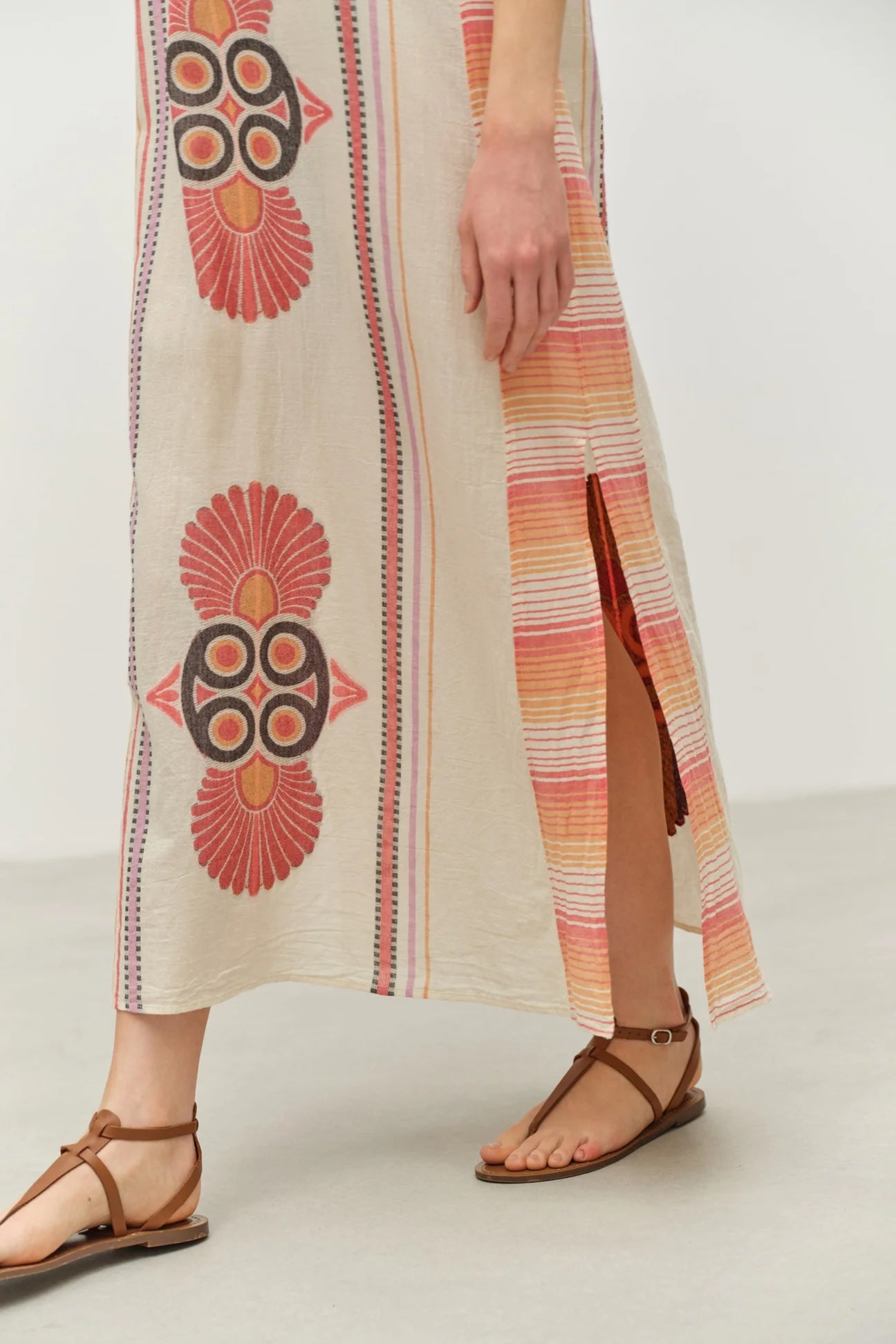 Stella Long Dress - Red/Orange