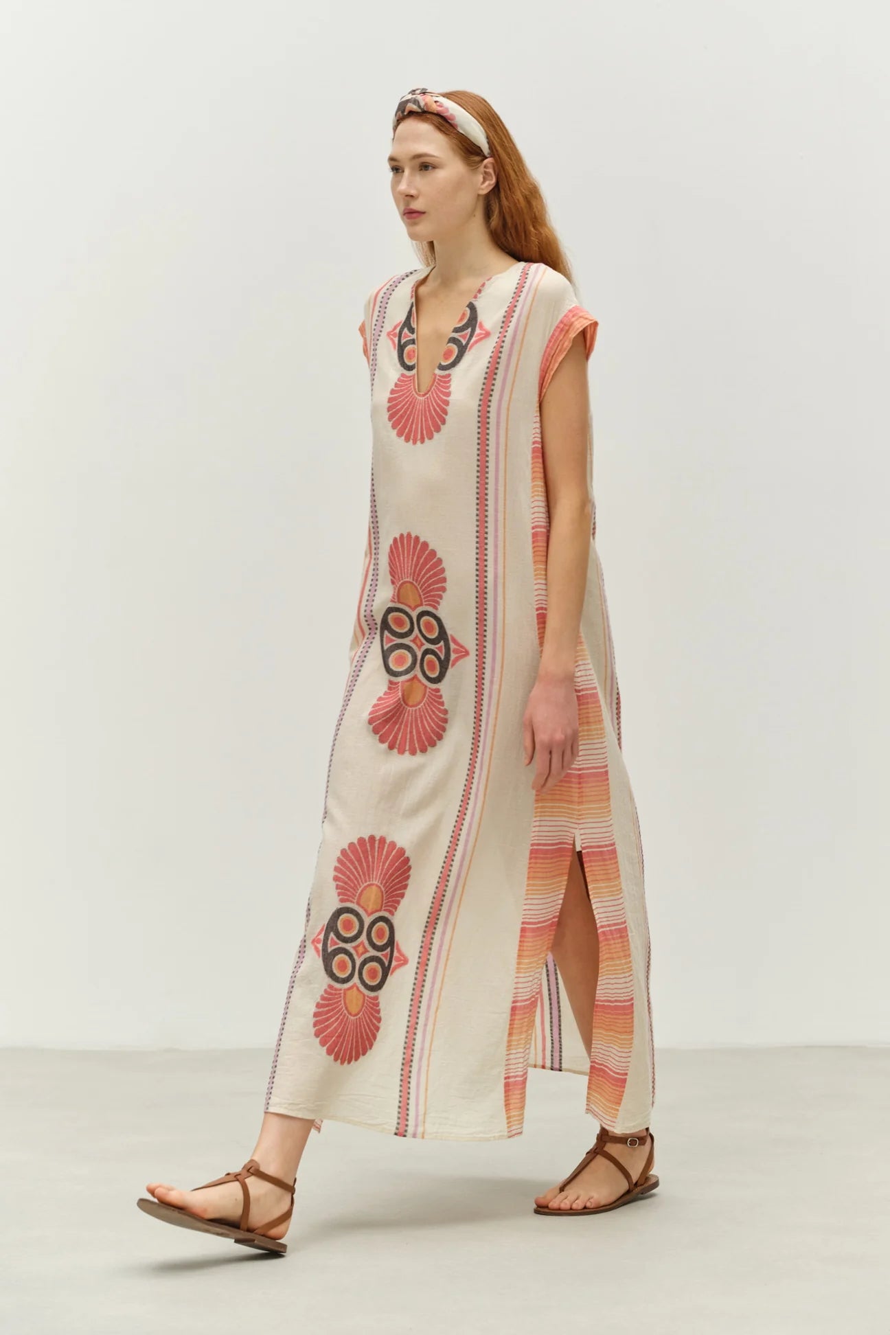 Stella Long Dress - Red/Orange