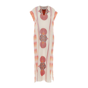 Stella Long Dress - Red/Orange