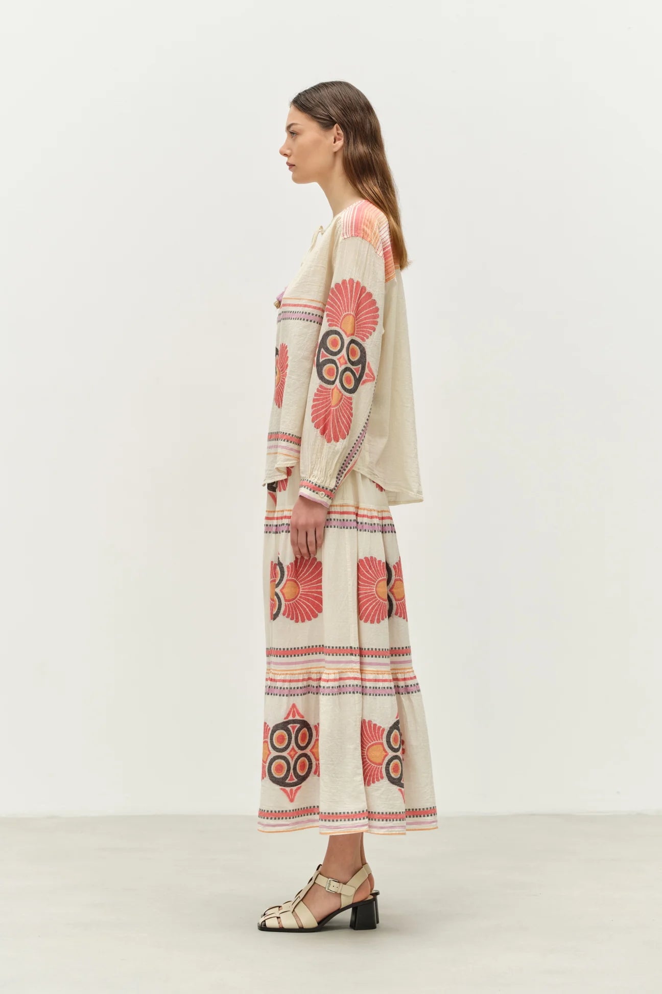 Dilos Blouse - Red/Orange