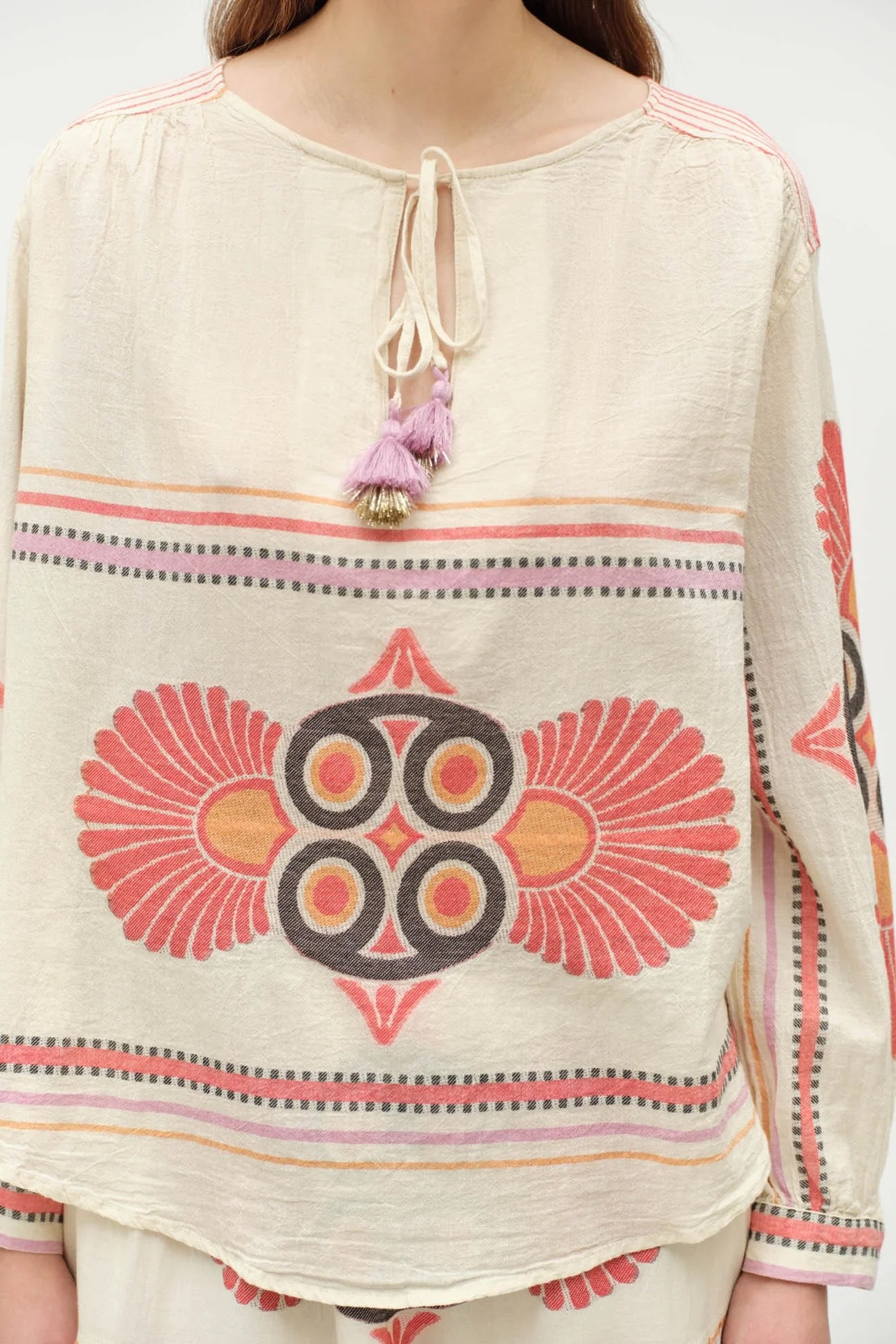 Dilos Blouse - Red/Orange